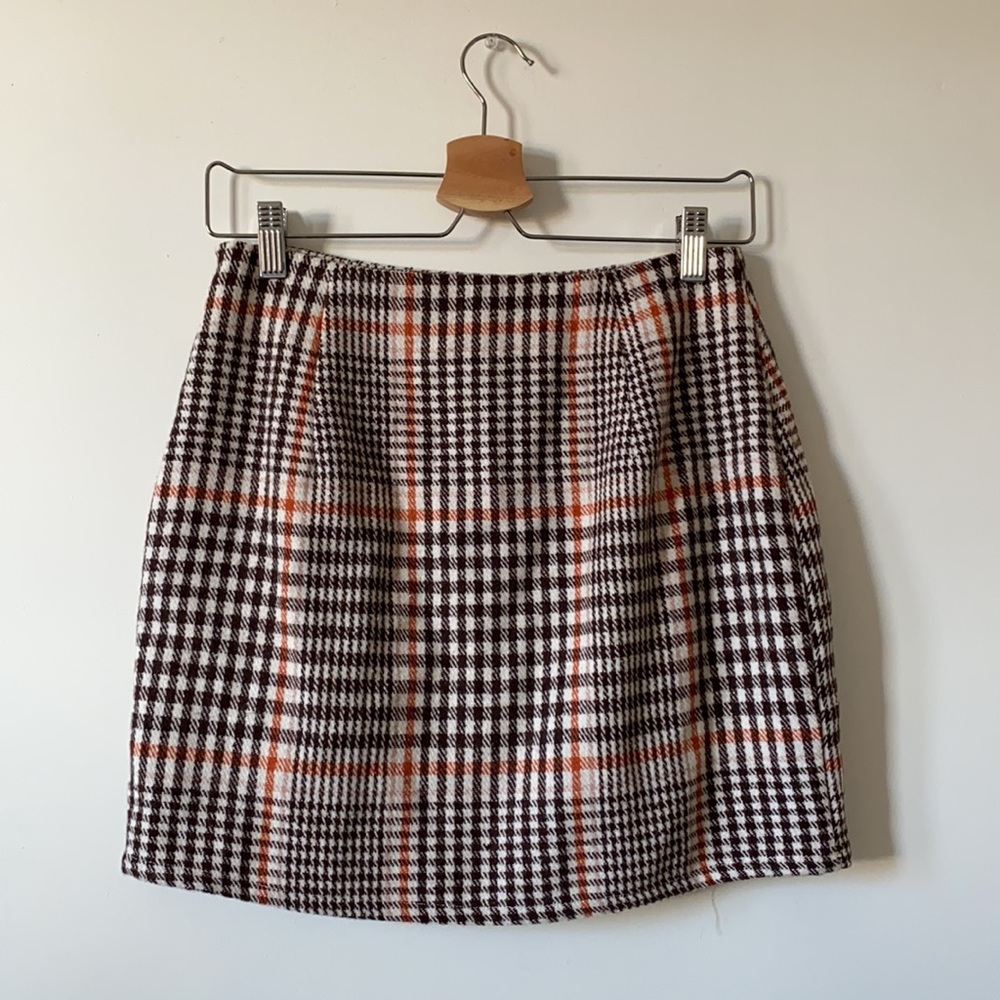 Plaid Knit Mini Skirt - Picture 2 of 3
